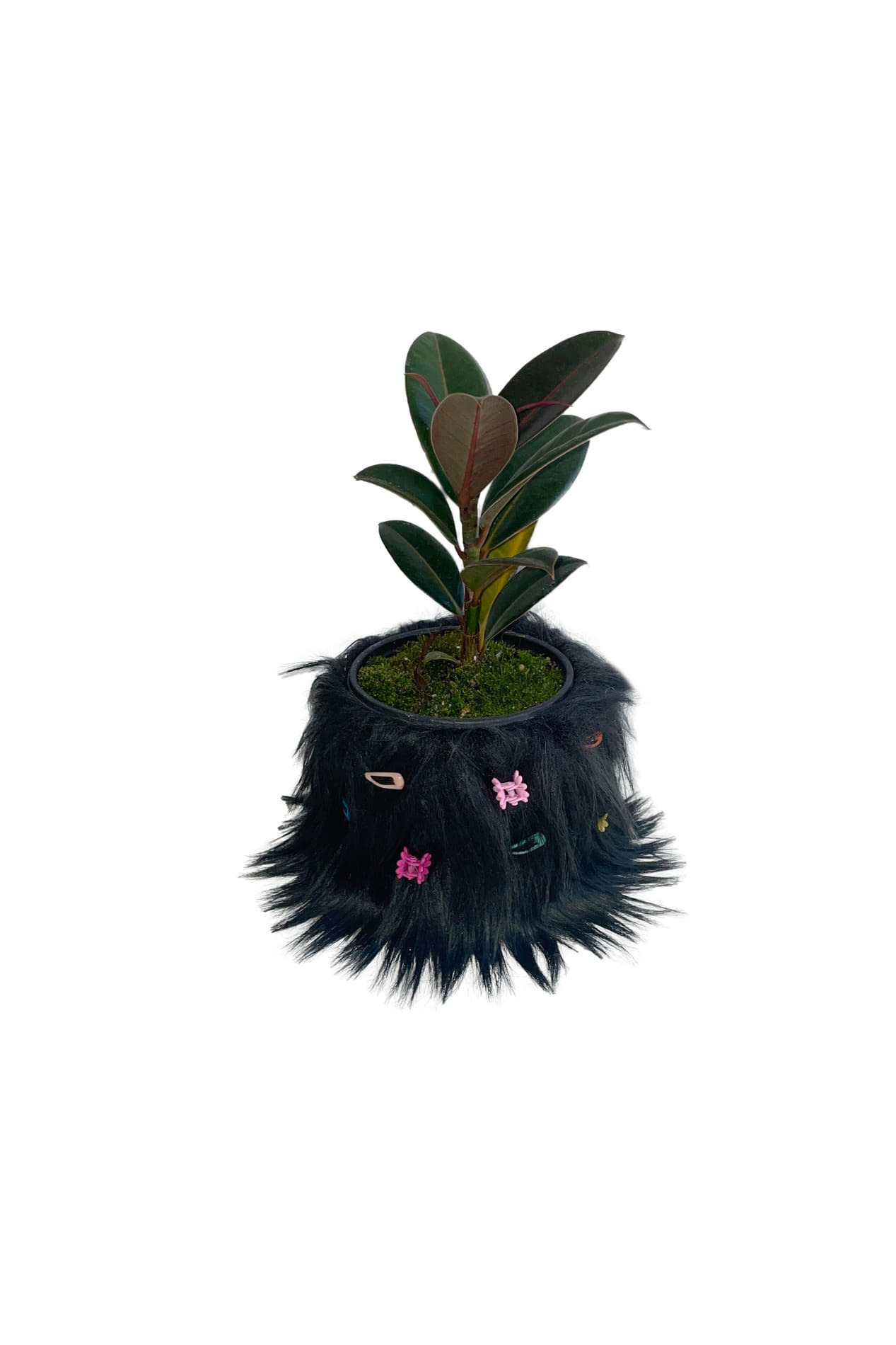 furry pot cover (black)